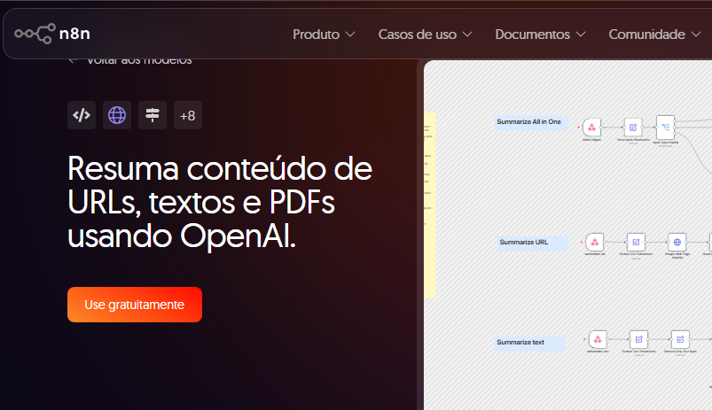 Resuma conteúdo de URLs, textos e PDFs usando OpenAI.